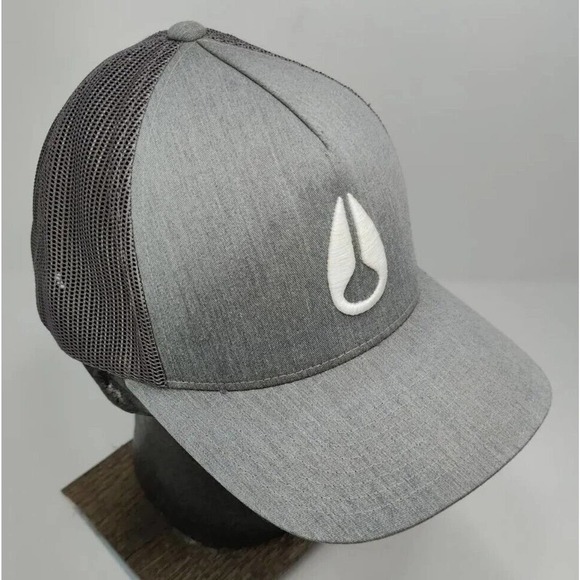 Nixon Men's Trucker Hat adjustable Gray w/White Embroider Logo OSFM Acrylic/Wool - Picture 4 of 9